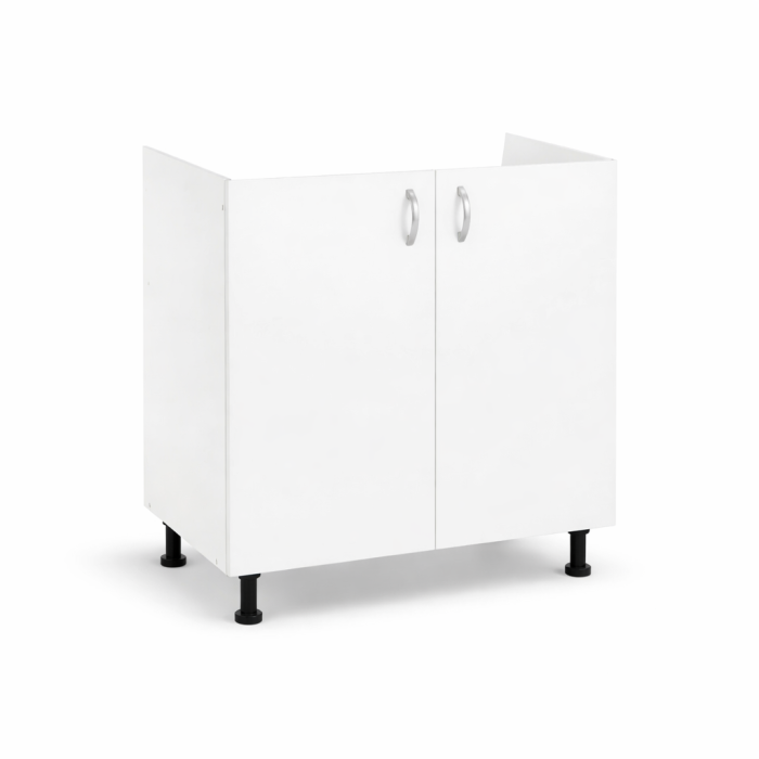 Masca Chiuvetă 80x87x50 cm, 2 Uși, Alb Mat, PAL 18 mm, Picioare Reglabile [2]