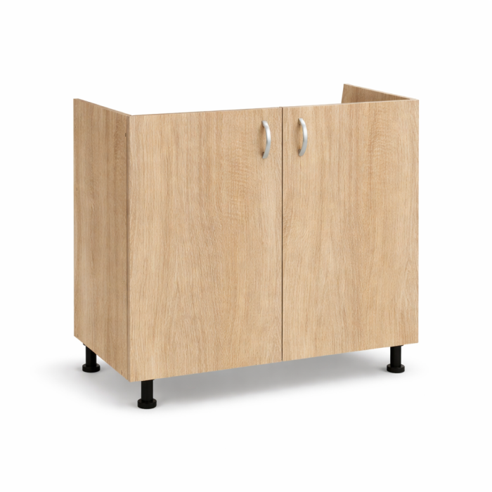 Masca Chiuvetă 80x87x50 cm, 2 Uși, Sonoma, PAL 18 mm, Picioare Reglabile [2]