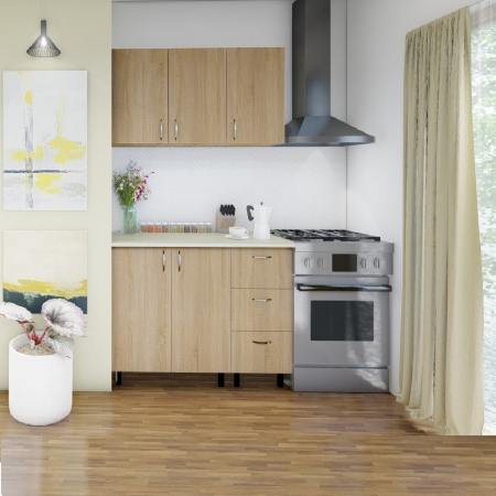 Mobila De Bucatarie Star 140cm, Culoare Sonoma din Pal de 18mm [2]
