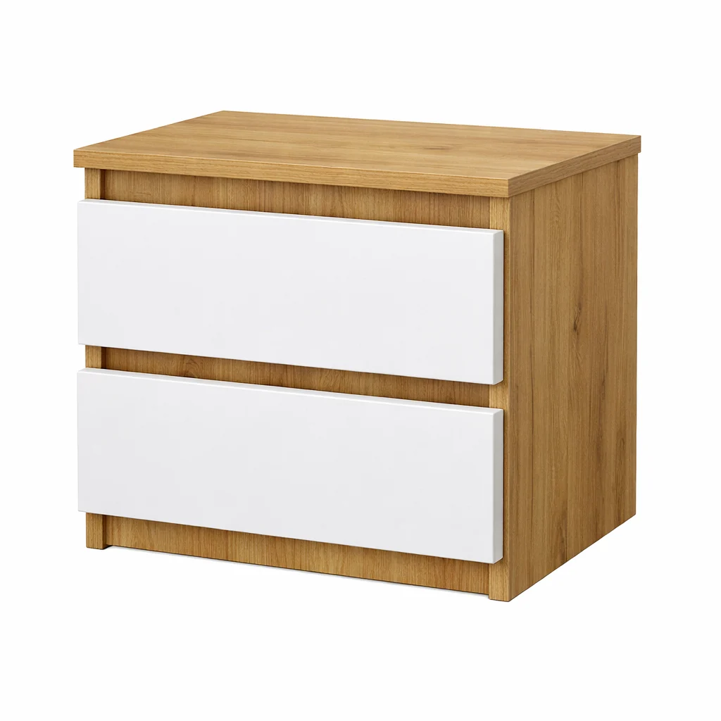 Noptieră Leno Modernă cu 2 sertare, PAL 18 mm, 40x45x40 cm [3]