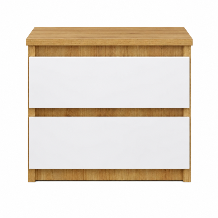 Noptieră Leno Modernă cu 2 sertare, PAL 18 mm, 40x45x40 cm [2]