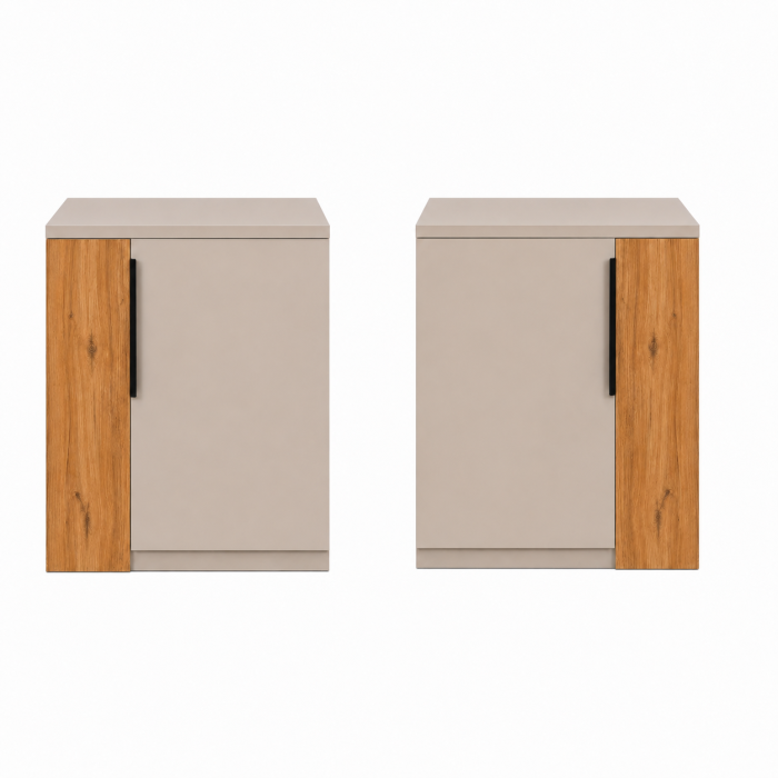 Set 2 Noptiere OSLO Cashmere & Stejar Auriu 40x45x40 cm – PAL 18 mm, Design Modern [2]