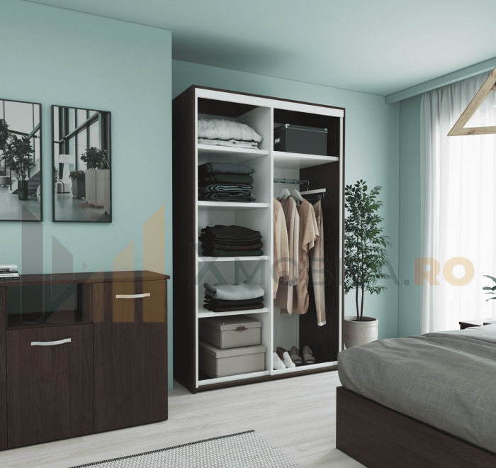 Set Dormitor Smart, Material Pal 18mm, Culoare Wenge [3]