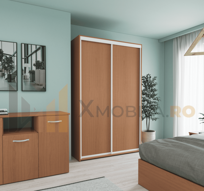 Set Dormitor Smart, Material Pal 18mm, Culoare Cires [2]