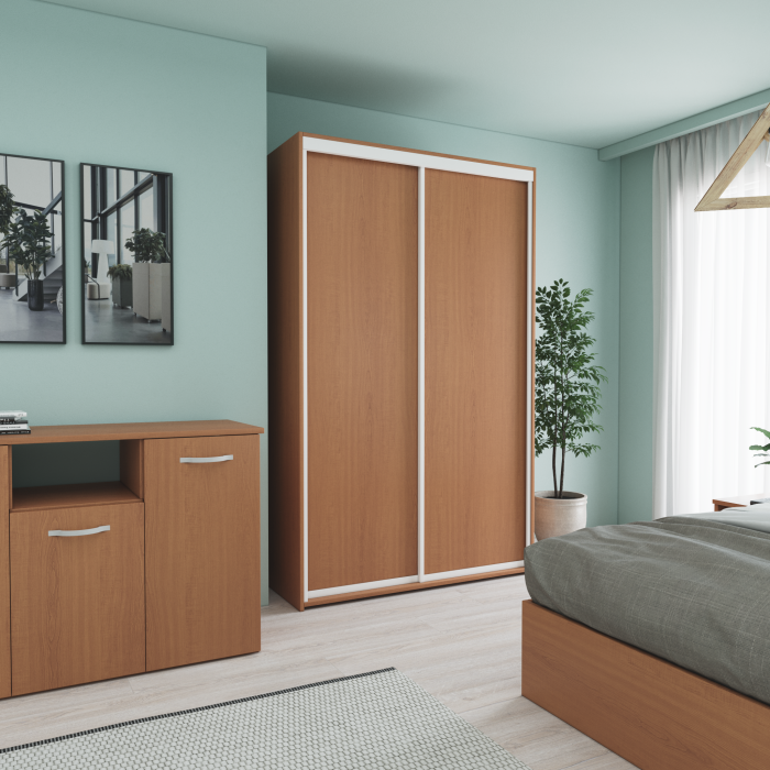 Set Dormitor Smart, Material Pal 18mm, Culoare Cires [2]