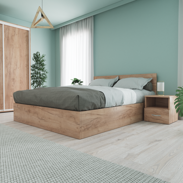 Set Dormitor Smart, Material Pal 18mm, Culoare Stejar Auriu [5]