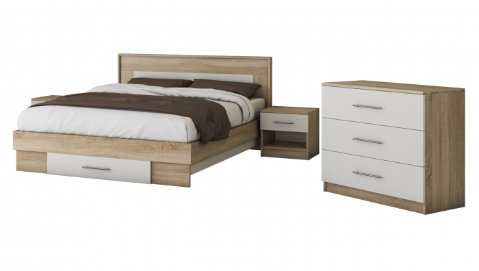 Set Ella cu Saltea, Comoda si Noptiere [2]