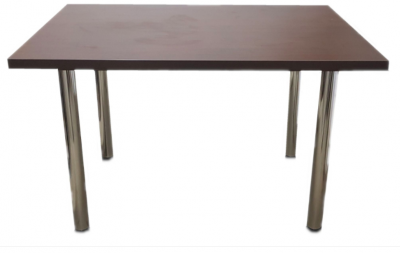 Masa de Bucatarie cu Blat si Picioare INOX, Culoare WENGE,80x80x75 cm [0]