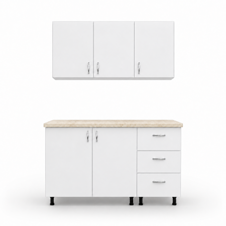 Bucatarie Star 120cm, Culoare Alb din Pal de 18mm [2]