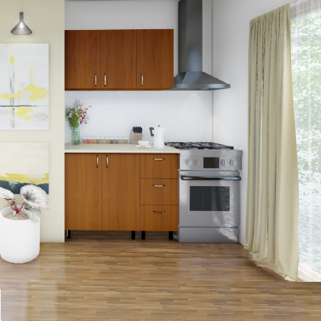 BUCATARII STANDARD - Bucatarie Star 120cm, Culoare CIRES din Pal de 18mm