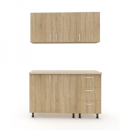 Mobila De Bucatarie Star 140cm, Culoare Sonoma din Pal de 18mm [3]