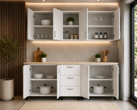 Bucatarie Star 200 cm, Culoare ALB din Pal 18mm [1]