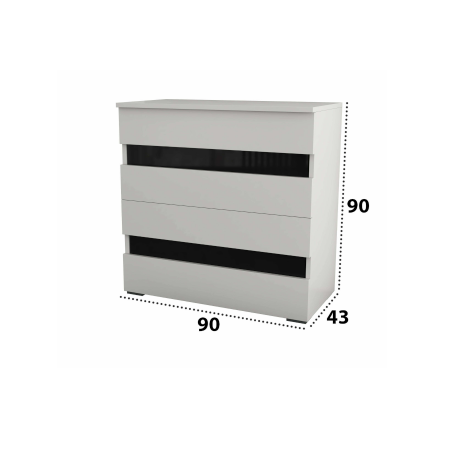 Comoda Athena, 90x90x43 cm, Culoare alb/negru [1]