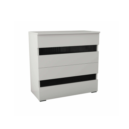 COMODE - Comoda Athena, 90x90x43 cm, Culoare alb/negru