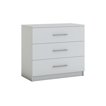 COMODE - Comoda Ella cu 3 sertare, 90x82x42.5 cm, culore Alb