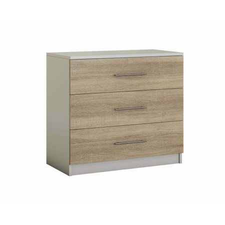 COMODE - Comoda Ella cu 2 sertare, 90x82x42.5 cm, culore alb/sonoma