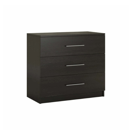 COMODE - Comoda Ella cu 3 sertare, 90x82x42.5 cm, culore Wenge