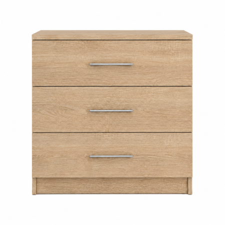 Comoda Ella cu 3 sertare, 90x82x42 cm, Culoare Sonoma [1]