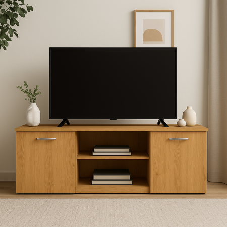 COMODE - Comoda Tv Alex, Culoare Stejar Auriu, 120x50x45cm, Pal 18 mm