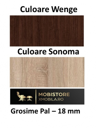 Comoda TV Sonia, Culoare Wenghe/Sonoma, 80x80x45cm [1]