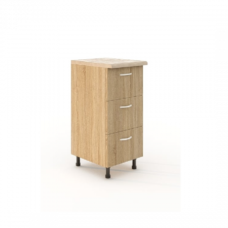 INFERIOARE BUCATARIE - Corp Inferior cu 3 sertare L60 XH90X50A CM, Culoare Sonoma , Pal 18mm