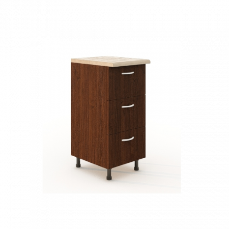 INFERIOARE BUCATARIE - Corp Inferior 3 Sertare  L60XH90X50A Cm, Culoare Wenge
