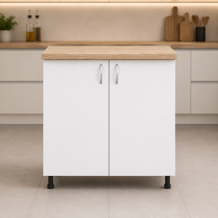 Corpuri inferioare bucătărie - Corp Inferior Bucatarie ,Culoare  Alb, Pal 18mm