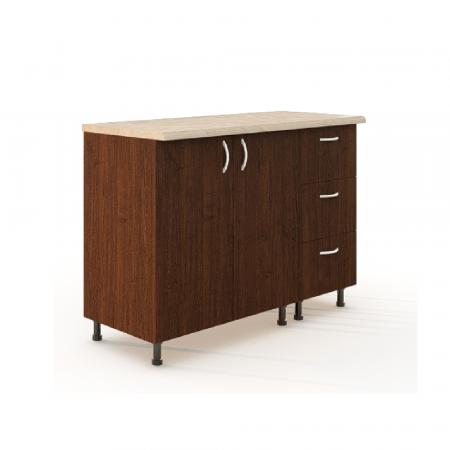 INFERIOARE BUCATARIE - Corp Inferior cu Blat 120X50X90Cm, Culoare Wenge, Pal 18 mm