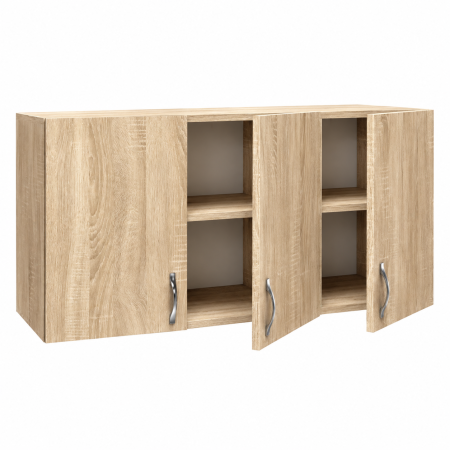 Corp Suspendat 120×60×35 cm Bucătărie, 3 Uși, Stejar Sonoma | PAL 18 mm | Balamale cu Amortizare [2]