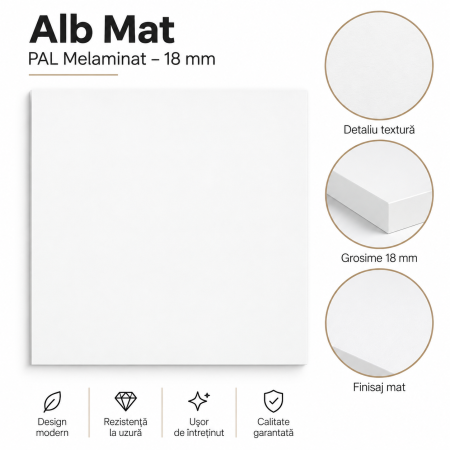 Corp Suspendat 40×60×35 cm Bucătărie, Alb Mat | PAL 18 mm | Balamale cu Amortizare [4]