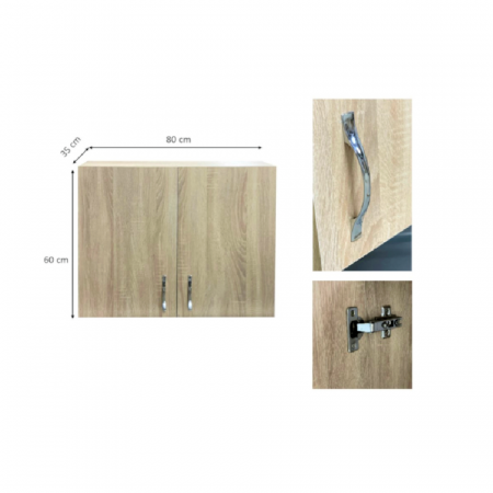 Corp Suspendat cu 2 Usi, 60x60x35 cm, Culoare Sonoma, Pal 18mm [3]