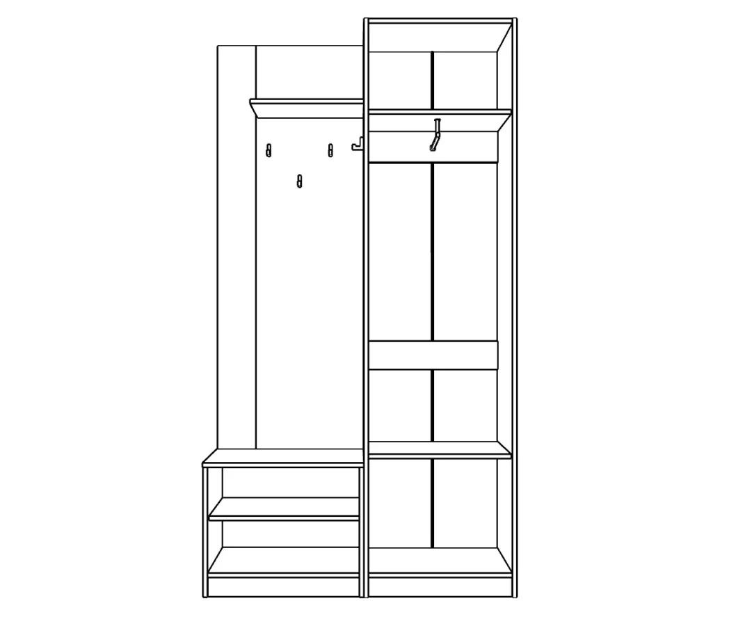 Cuier Adeli 1,  Masura 205 x 35 x 80 cm, Culoare Casmir Inchis [3]