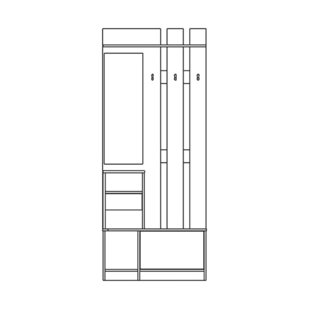 Cuier Milano,  Masura 195 x 35 x 80 cm, Culoare Casmir Inchis [2]