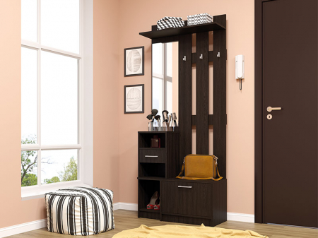 NOUTATI - Cuier Milano,  Masura 195 x 35 x 80 cm, Culoare Wenge Luisiana