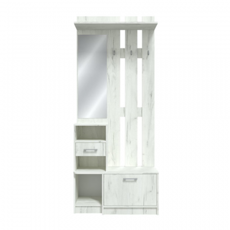 NOUTATI - Cuier Milano,  Masura 195 x 35 x 80 cm, Culoare Alb Craft