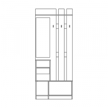 Cuier Milano,  Masura 195 x 35 x 80 cm, Culoare Alb Craft [2]