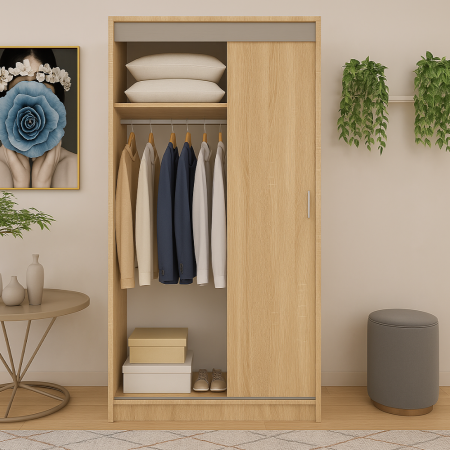Dormitor Barcelona,  Material Pal 18mm, Culoare Sonoma [1]