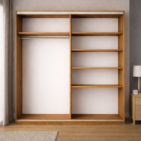 Dormitor Leno, Culoare Stejar Auriu cu Alb Mat [3]