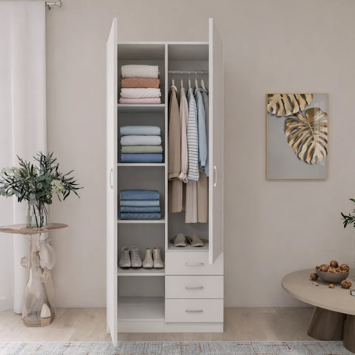 Dormitor STAR Alb Mat – Set complet cu pat, dulap și 2 noptiere [2]