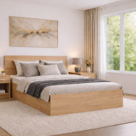 Dormitor STAR Sonoma – Set complet cu pat, dulap și 2 noptiere [1]