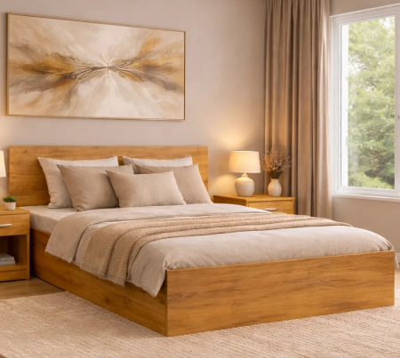 Dormitor STAR Stejar Auriu – Set complet cu pat, dulap și 2 noptiere [3]