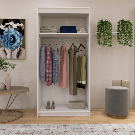 Dressing Barcelona, 200x100x50 cm, Culoare Alb Mat din pal de 18 mm [4]