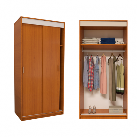 DULAPURI 2 USI - Dressing Barcelona, 200x100x50 cm, Culoare Cires din pal de 18 mm