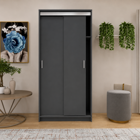 Dressing Barcelona, 200x100x50 cm, Culoare Gri Antracit din pal de 18 mm [2]