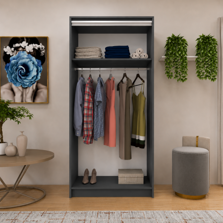 Dressing Barcelona, 200x100x50 cm, Culoare Gri Antracit din pal de 18 mm [3]