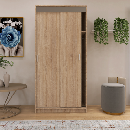 Dressing Barcelona, 200x100x50 cm, Culoare Sonoma din pal de 18 mm [1]