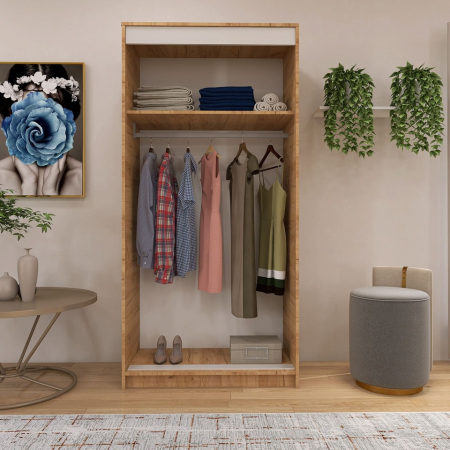 Dressing Barcelona, 200x100x50 cm, Culoare Stejar Auriu din pal de 18 mm [4]
