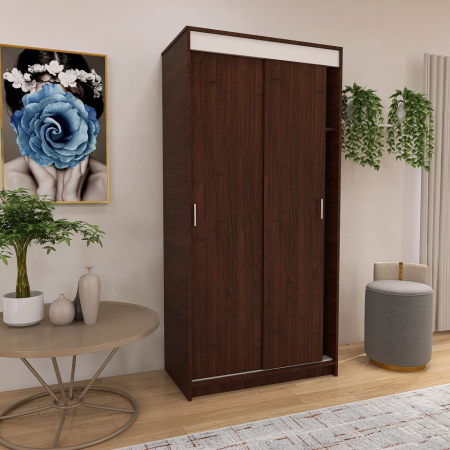 DULAPURI 2 USI - Dressing Barcelona, 200x100x50 cm, Culoare Wenge din pal de 18 mm