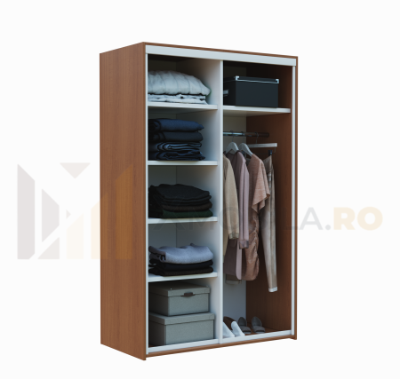 Dressing cu 2 Usi Glisante Cires, H200x120x60cm, bara de Umerase si 5 Polite de Depozitare Pal 18 mm [4]