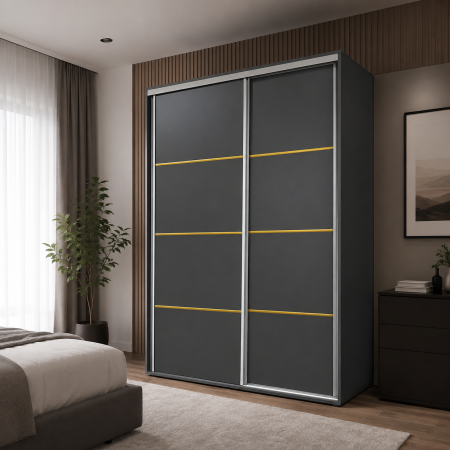 Dulapuri culisante - Dressing Nero 150x60x200 cm, PAL 18 mm
